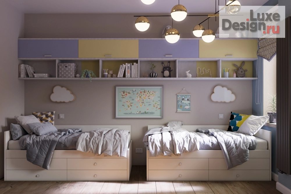Дизайн интерьера четырехкомнатной квартиры "детская комната" (фото 1)