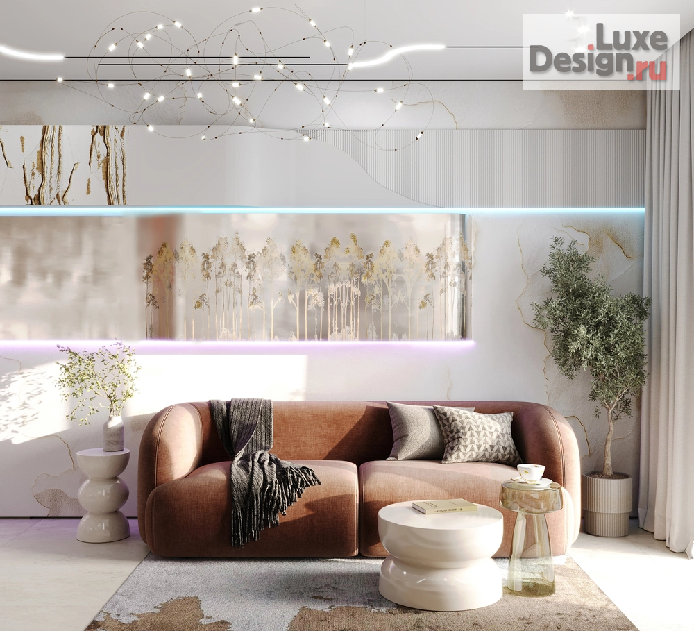 Дизайн интерьера однокомнатной квартиры "Проект 1-комнатной квартиры МЫ МЕЧТАТЕЛИ PROJECT" (фото 1)