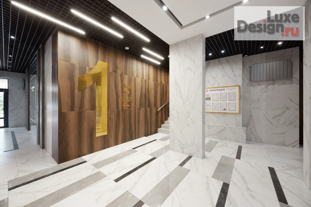 Дизайн интерьера апартаментов "Проект холлов ЖК РЕЗИДЕНЦИЯ ГРИН ПАРК " (фото 2)