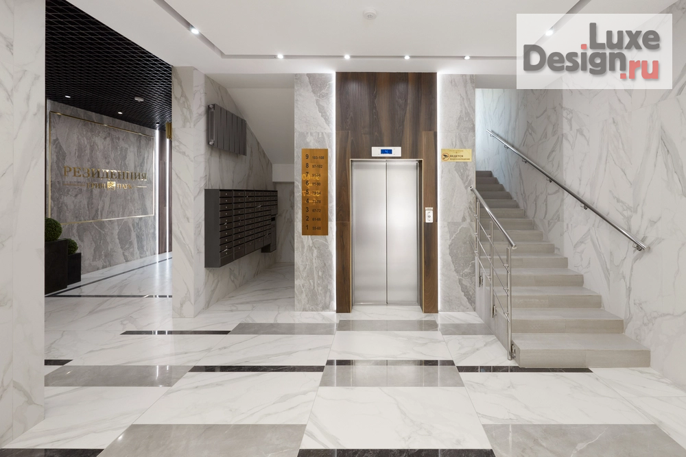 Дизайн интерьера апартаментов "Проект холлов ЖК РЕЗИДЕНЦИЯ ГРИН ПАРК " (фото 3)