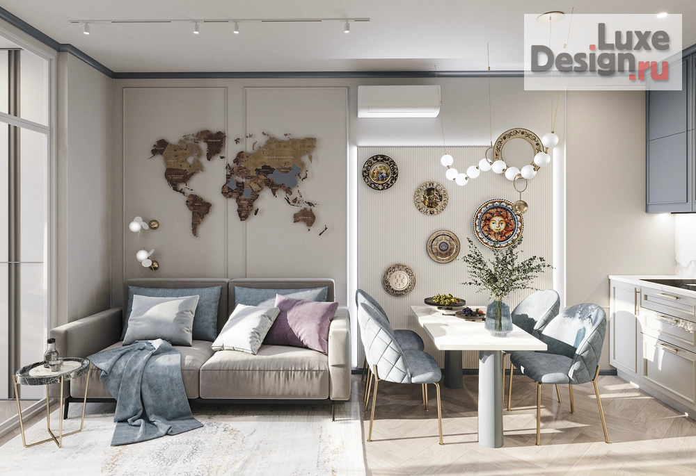 Дизайн интерьера двухкомнатной квартиры "Дизайн-проект 2х-комнатной квартиры НА БЕРЕГУ НЕБА" (фото 3)