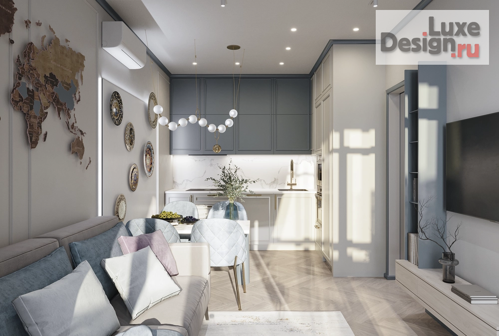 Дизайн интерьера двухкомнатной квартиры "Дизайн-проект 2х-комнатной квартиры НА БЕРЕГУ НЕБА" (фото 4)