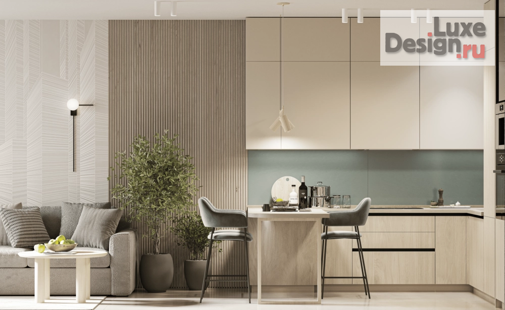 Дизайн интерьера однокомнатной квартиры "Проект 1-комнатной квартиры в Мегаполис-парке" (фото 1)