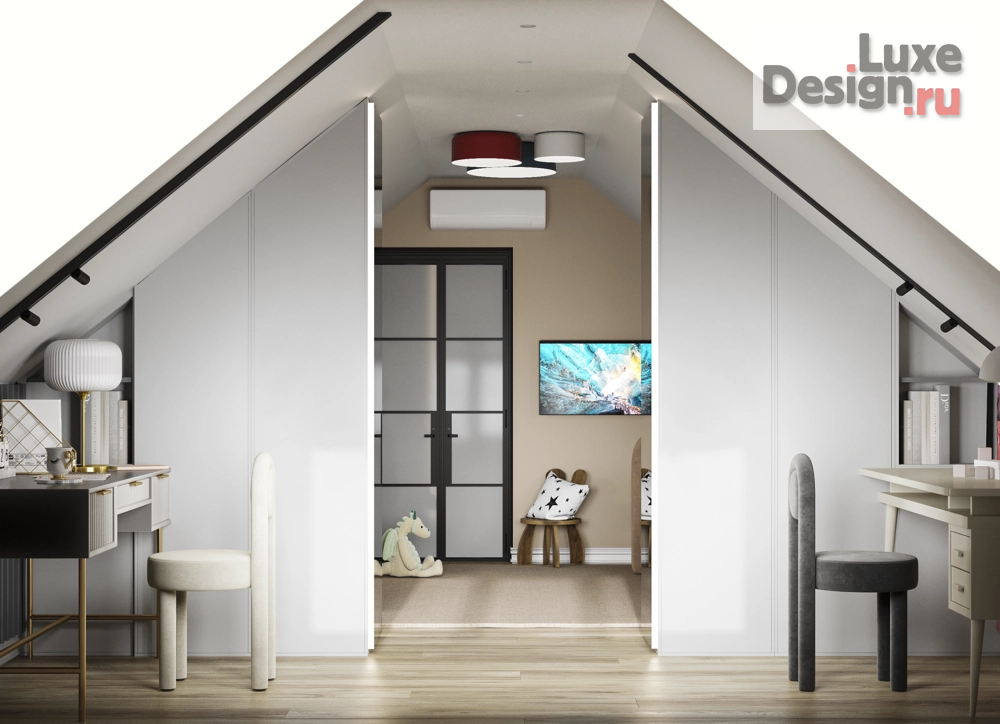 Дизайн интерьера мансарды "Дизайн-проект мансарды загородного дома" (фото 9)