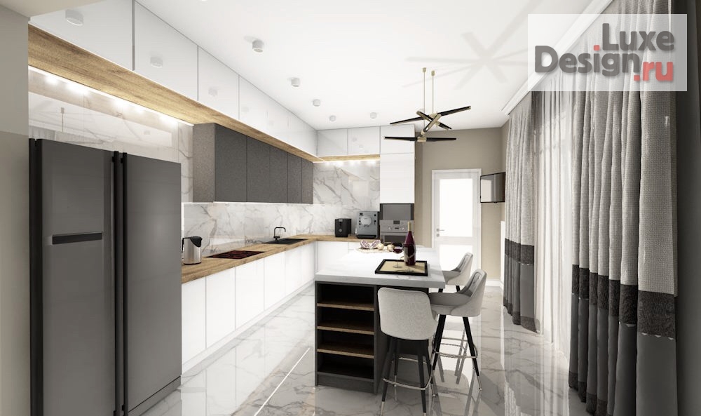 Дизайн интерьера кухни "Кухня с островом" (фото 2)