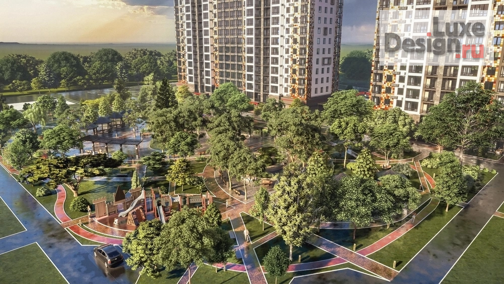 Общественная архитектура "ЖК "Цветной Бульвар" дневной вид. Для заказа дизайн-проекта звоните или пишите: +7 (919) 199-01-43" (фото 5)