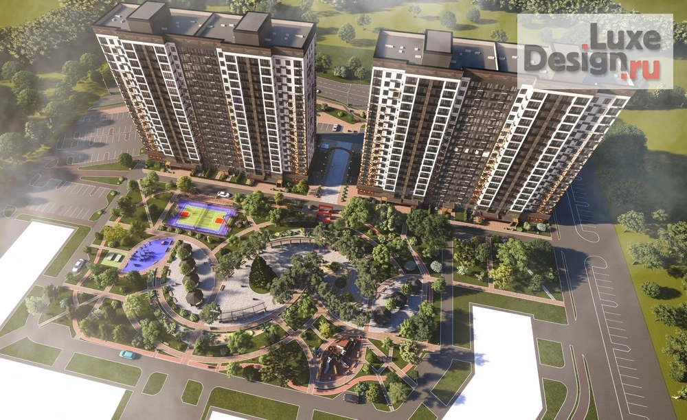 Общественная архитектура "ЖК "Цветной Бульвар" дневной вид. Для заказа дизайн-проекта звоните или пишите: +7 (919) 199-01-43" (фото 4)