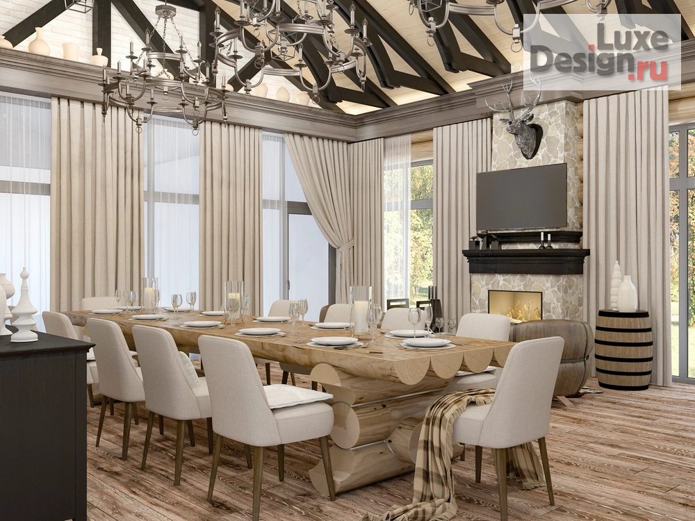 Дизайн интерьера частного дома "Каминный зал. Для заказа дизайн-проекта звоните или пишите: +7 (919) 199-01-43" (фото 4)