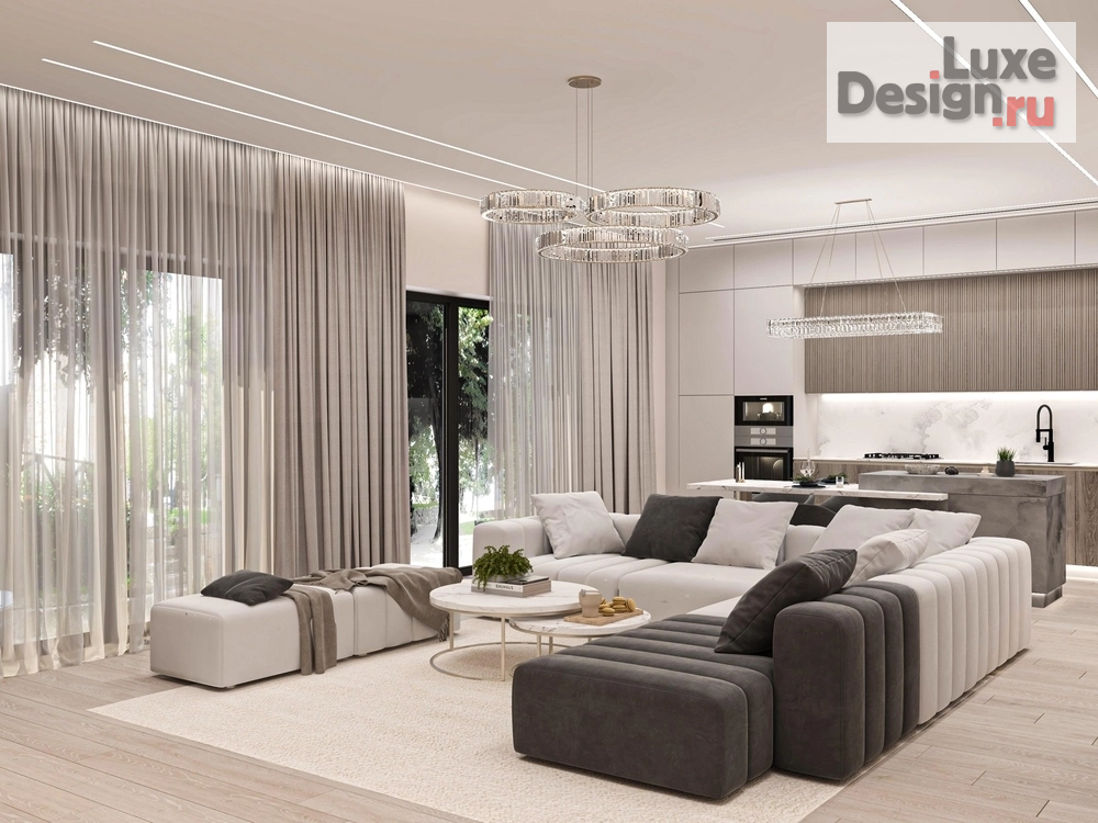 Дизайн интерьера частного дома "Кухня-гостиная. Для заказа дизайн-проекта звоните или пишите: +7 (919) 199-01-43" (фото 2)