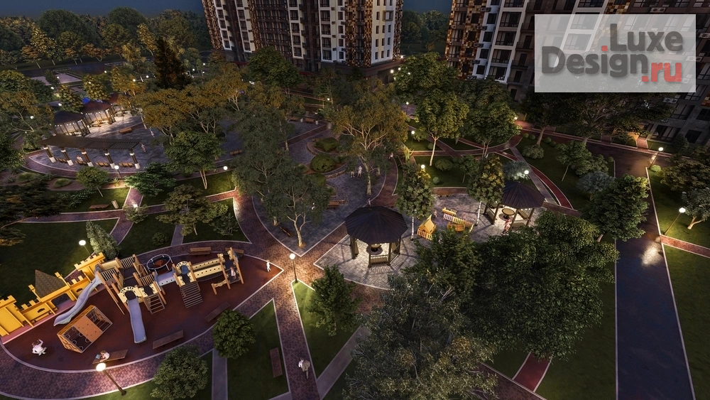 Общественная архитектура "ЖК "Цветной Бульвар" - ночной вид. Для заказа дизайн-проекта звоните или пишите: +7 (919) 199-01-43" (фото 11)