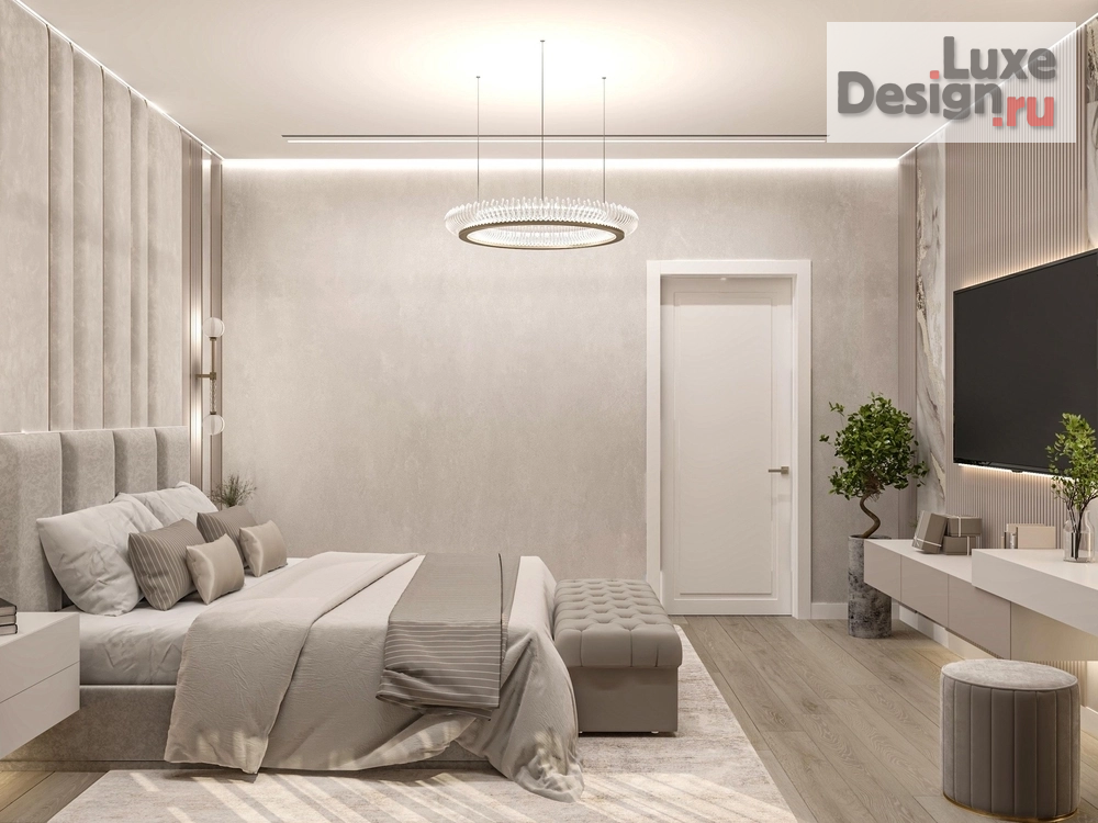 Дизайн интерьера частного дома "Мастер -спальная /санузел / гардеробная. Для заказа дизайн-проекта звоните или пишите: +7 (919) 199-01-43" (фото 2)