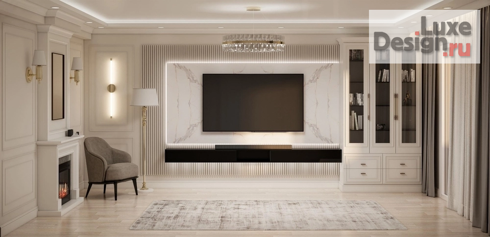 Дизайн интерьера гостиной "Дизайн интерьера гостиной в современном стиле. Для заказа дизайн-проекта звоните или пишите: +7 (919) 199-01-43" (фото 3)