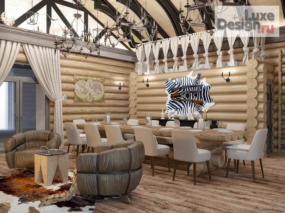 Дизайн интерьера частного дома "Каминный зал. Для заказа дизайн-проекта звоните или пишите: +7 (919) 199-01-43" (фото 1)