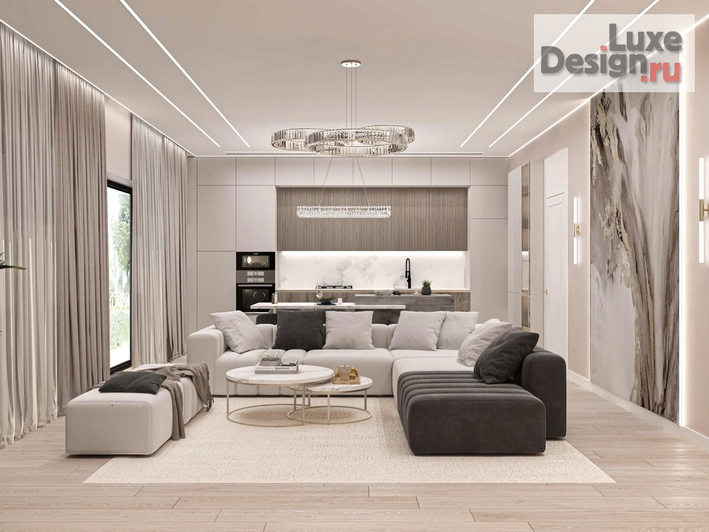 Дизайн интерьера частного дома "Кухня-гостиная. Для заказа дизайн-проекта звоните или пишите: +7 (919) 199-01-43" (фото 3)