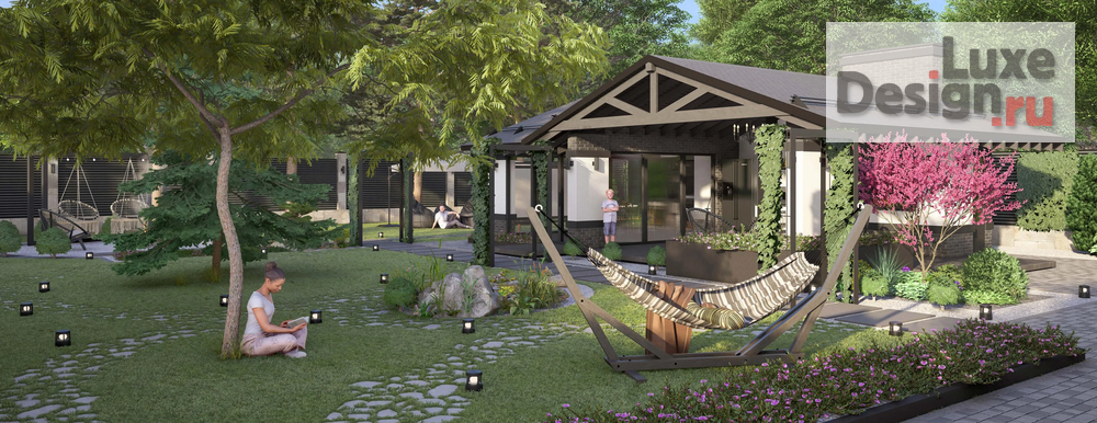 Ландшафтный дизайн "Дом и ландшафт. Для заказа дизайн-проекта звоните или пишите: +7 (919) 199-01-43" (фото 1)