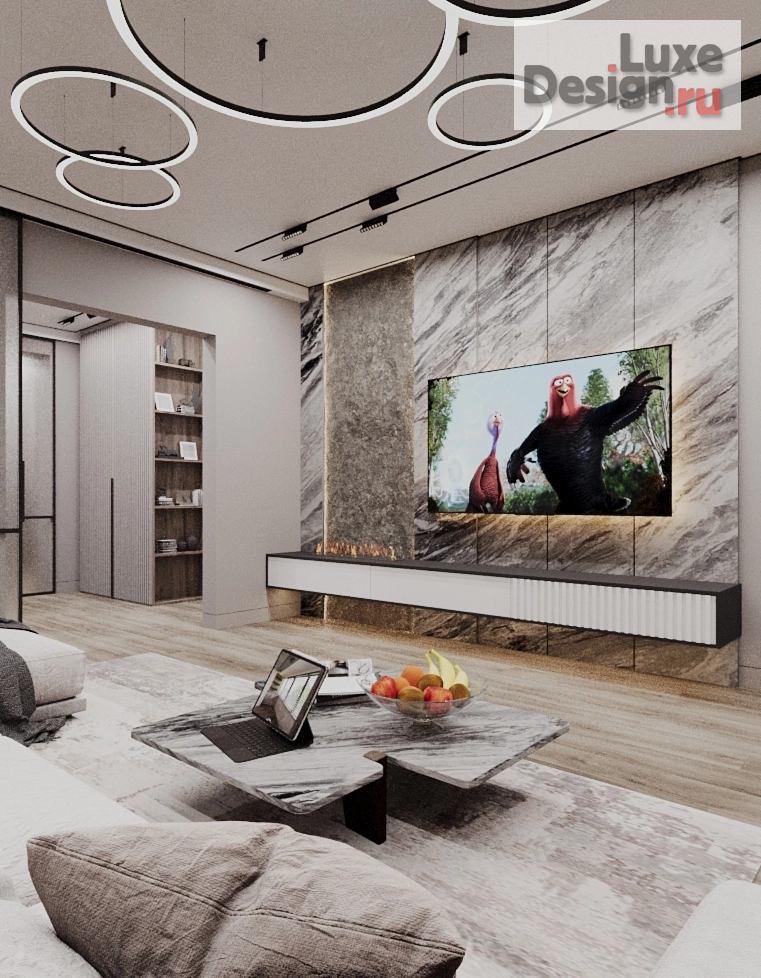 Дизайн интерьера четырехкомнатной квартиры "Дизайн интерьера  квартиры. Для заказа дизайн-проекта звоните или пишите: +7 (919) 199-01-43" (фото 2)