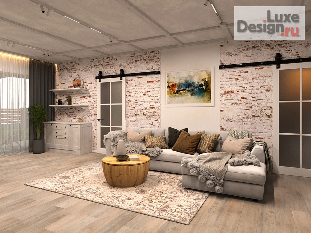 Дизайн интерьера частного дома "Дизайн интерьера загородного дома 1 этаж. Для заказа дизайн-проекта звоните или пишите: +7 (919) 199-01-43" (фото 2)