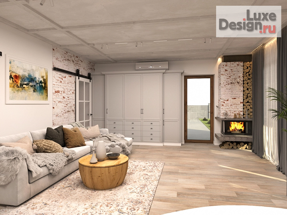 Дизайн интерьера частного дома "Дизайн интерьера загородного дома 1 этаж. Для заказа дизайн-проекта звоните или пишите: +7 (919) 199-01-43" (фото 3)