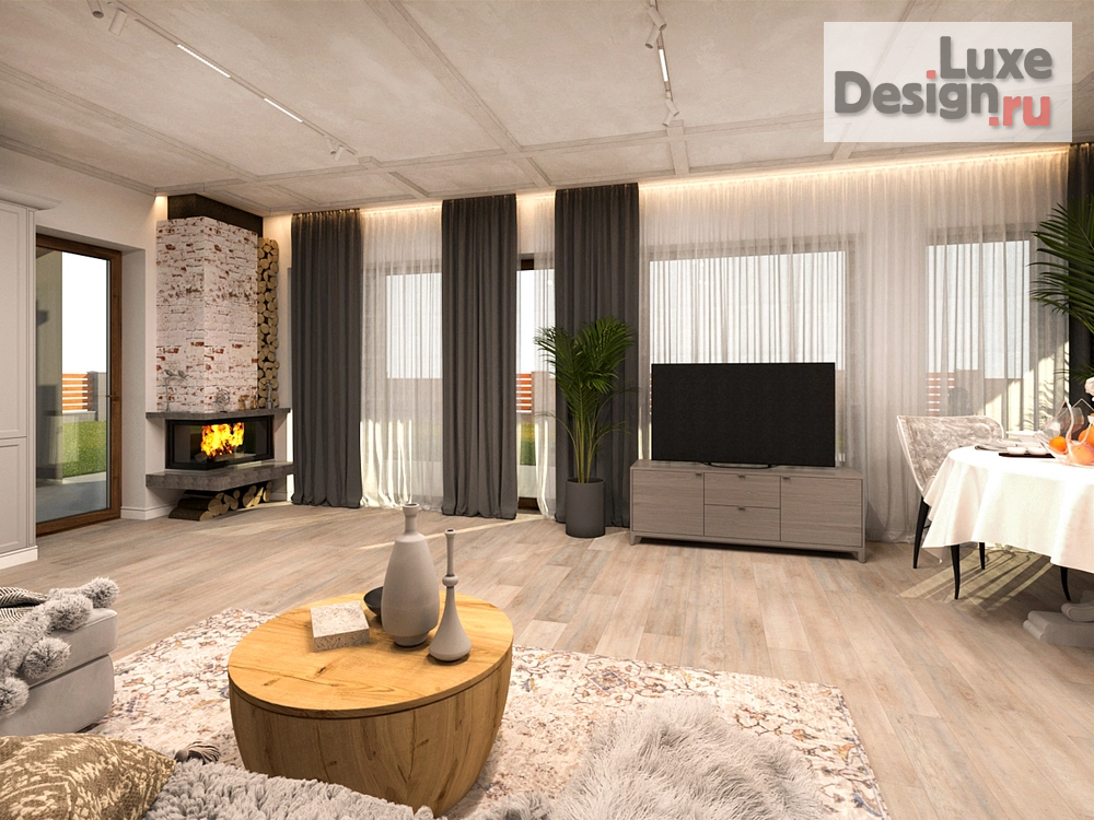 Дизайн интерьера частного дома "Дизайн интерьера загородного дома 1 этаж. Для заказа дизайн-проекта звоните или пишите: +7 (919) 199-01-43" (фото 6)