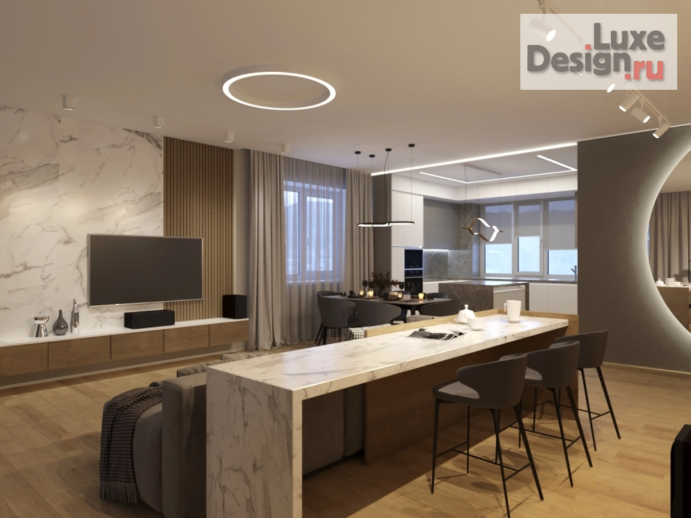 Дизайн интерьера гостиной "Частный дом" (фото 3)