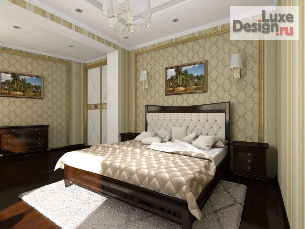 Дизайн интерьера таунхауса "Классическая спальня в сложном пространстве" (фото 2)