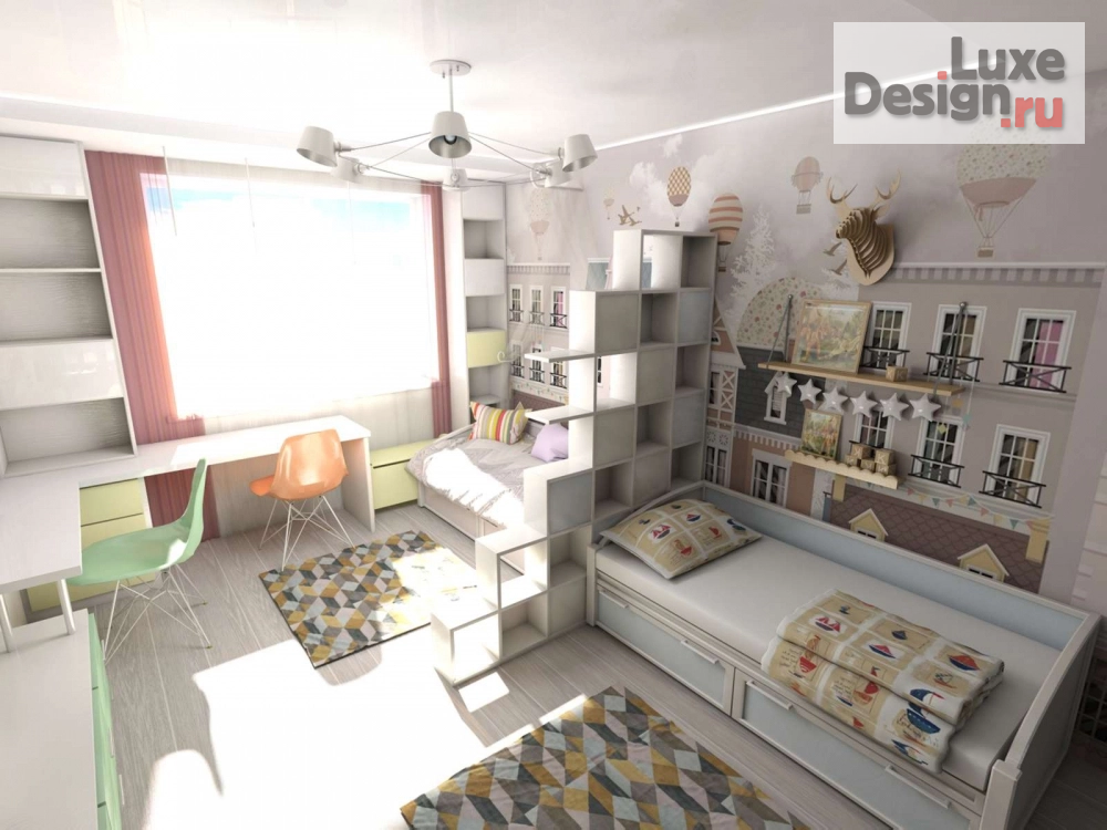 Дизайн интерьера детской "Детская на двоих" (фото 1)