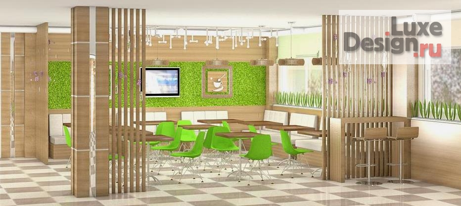 Дизайн интерьера кафе "Кафе в развлекательном центре" (фото 1)
