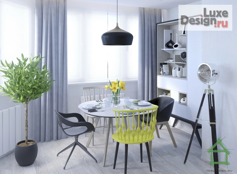 Дизайн интерьера квартиры студии "Bright minimalism (2017)" (фото 5)